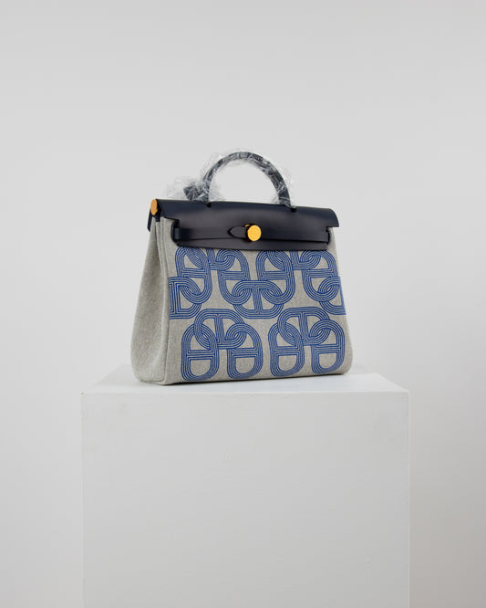 Herbag Zip 31 Bleu Royal/ Ecru/ Noir/ Bleu Indigo with Gold Hardware