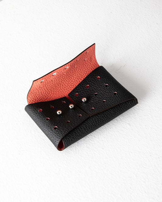 Perforated Change Purse in Black