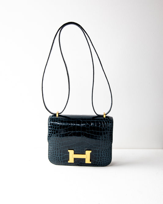 Constance 18 in Alligator Mississipi with Gold Hardware