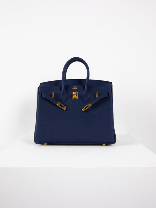 Birkin 25 in Bleu Saphir Togo with Gold Hardware