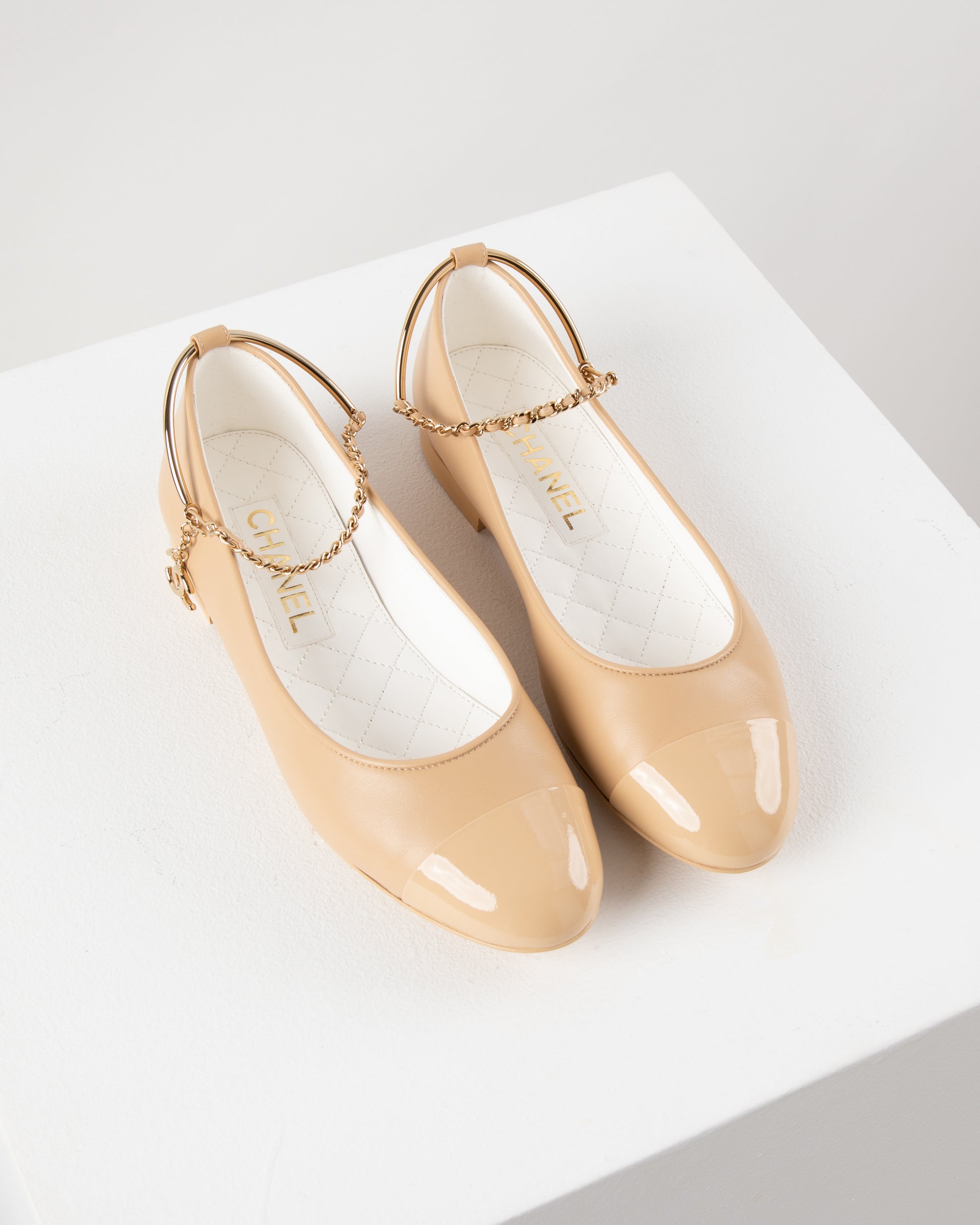 Chanel Ballerina Flat Shoes in Beige – Diamonds in Dubai