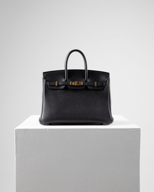 (Preloved) Birkin 25 Black in Togo Leather with Rose Gold Hardware