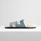 Chypre Sandal Bleu Pinede in Goat Suede with Woolskin lining