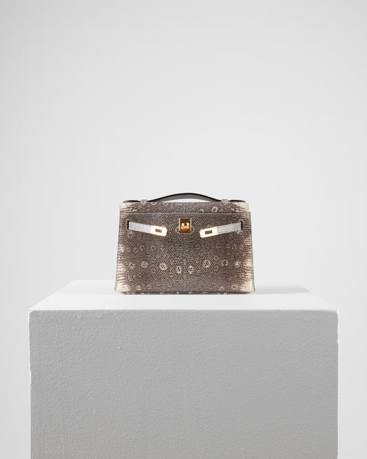 Kelly Pochette in Ombre Lizard with Gold Hardware