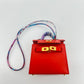 Micro Mini Kelly Twilly Bag Charm in Red