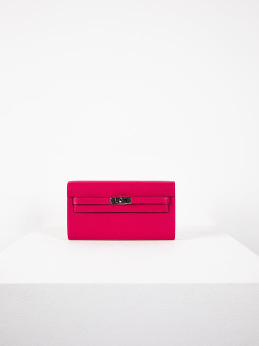 Kelly To Go in Chevre Mysore Rose Mexico with Palladium Hardware