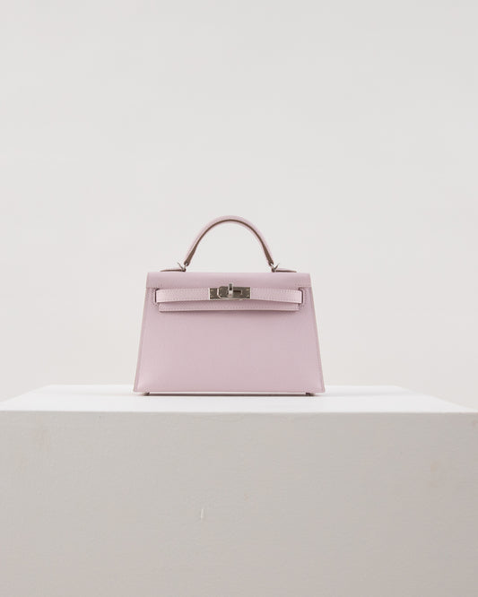 Kelly 20 Mauve Pale in Epsom Leather with Palladium Hardware