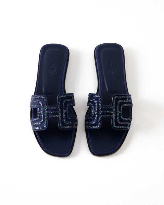 Oran Sandal in Bleu De Prusse