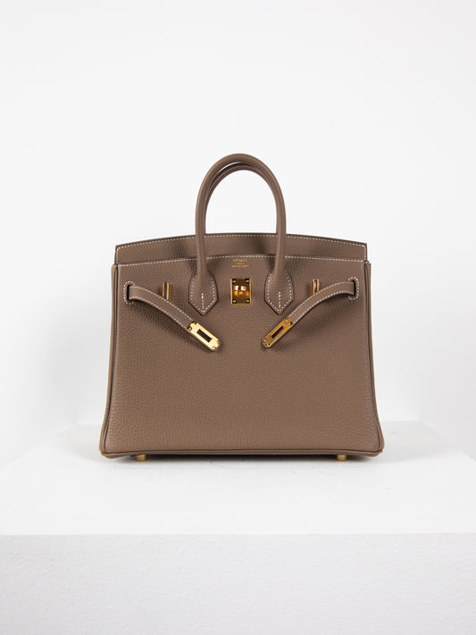 Birkin 25 in Etoupe Togo Gold Hardware